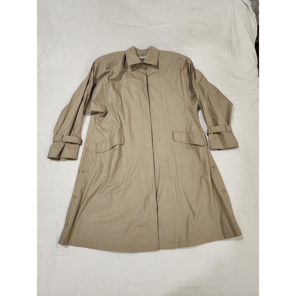 Vintage London Fog Tan Khaki Trench Coat RN 69584 Women Size 10 Raglan Sleeve
